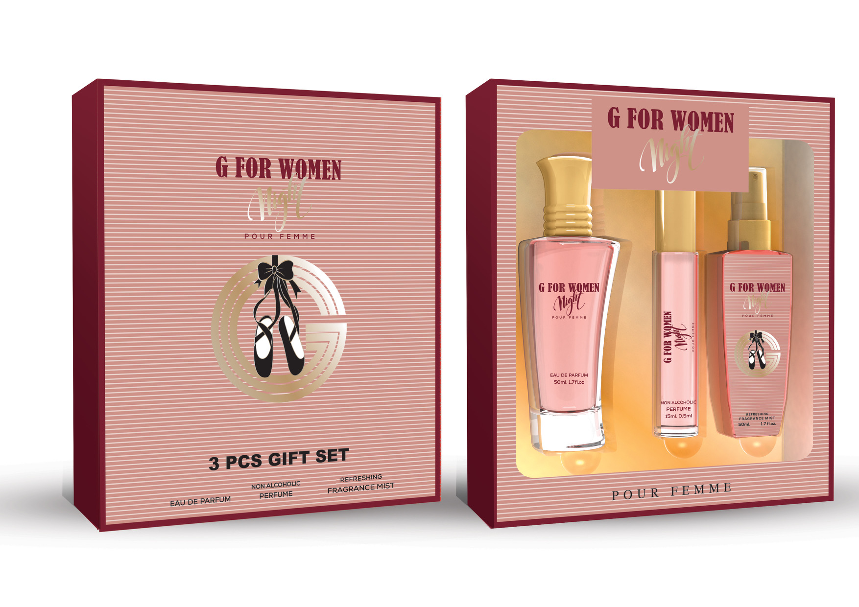 Set cadou parfum dama G For Woman, 3 piese