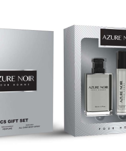 Set parfum cadou barbati, Azure Noir, apa de parfum 50 ml, roll-on 15ml, spray corp 50ml